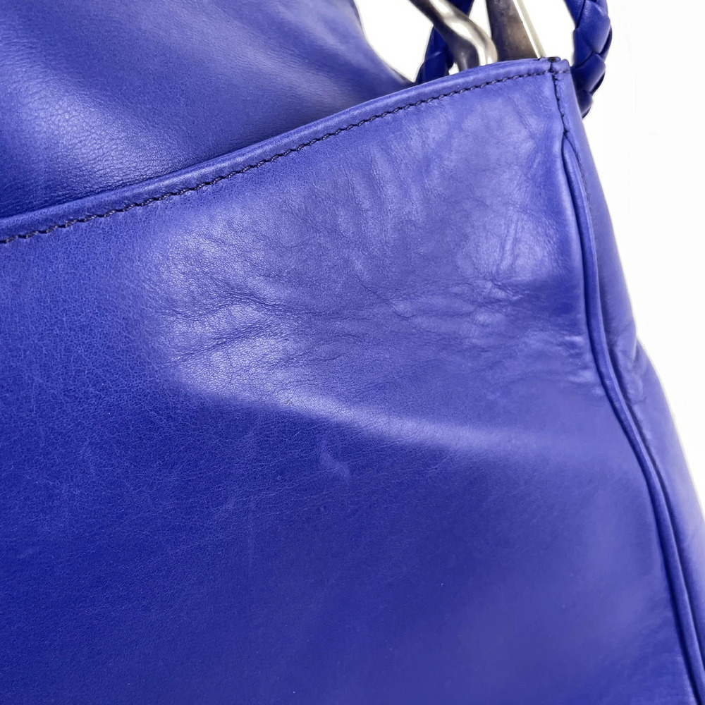 Celine Logo Shoulder Bag Leather Blue - Picture 4 of 6